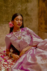 Lavender shine I Lavender handloom tissue saree