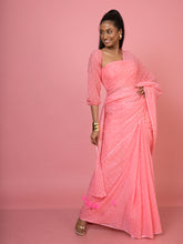 Rani pop I Baby Pink Handloom Mul Cotton Polka Dotted Saree
