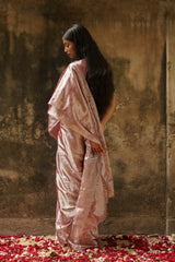 Coffee Caffeine I Pastel Coffee Handloom Tissue Saree