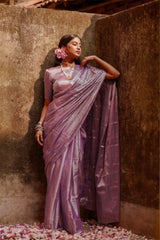 Lavender shine I Lavender handloom tissue saree