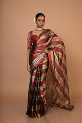 Prathamika I Multicoloured Handloom Tissue Saree