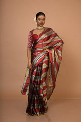 Prathamika I Multicoloured Handloom Tissue Saree