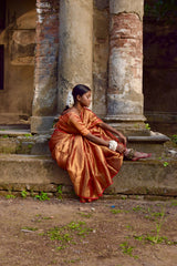 Tripataka I Warm gold dual tone tissue saree